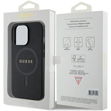 Заредете изображение във визуализатора на галерията – Original Case GUESS hardcase Saffiano MagSafe GUHMP13XPSAHMCK for Iphone 13 Pro Max black
