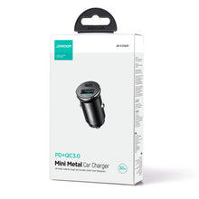 Заредете изображение във визуализатора на галерията – Joyroom JR-CCN05 30W USB-A USB-C mini car charger - black
