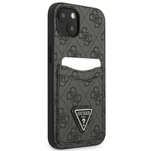 Заредете изображение във визуализатора на галерията – Guess GUHCP13MP4TPK iPhone 13 6.1" black/black hardcase 4G Triangle Logo Cardslot
