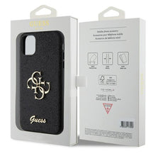 Заредете изображение във визуализатора на галерията – Original Case GUESS hardcase Glitter Script Big 4G GUHCN61HG4SGK for Iphone 11/ Xr black
