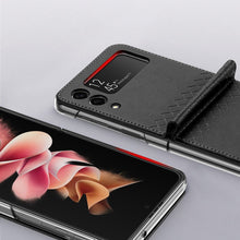 Заредете изображение във визуализатора на галерията – Dux Ducis Bril case for Samsung Galaxy Z Flip 3 cover made of ecological leather black
