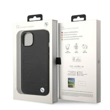 Заредете изображение във визуализатора на галерията – Original faceplate case BMW BMHMP14SSLLBK for iPhone 14 (Hot Stamp and Metal Logo + MAG / black)
