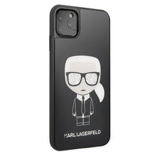 Заредете изображение във визуализатора на галерията – Karl Lagerfeld KLHCN65DLFKBK iPhone 11 Pro Max czarny/black hard case Iconic Karl Glitter
