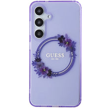 Заредете изображение във визуализатора на галерията – Guess IML Flowers Wreath MagSafe case for Samsung Galaxy S24 - purple
