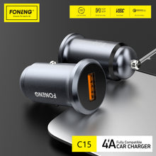 Заредете изображение във визуализатора на галерията – Foneng Car charger C15 - USB - 20W 4A silver
