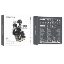 Заредете изображение във визуализатора на галерията – Borofone TWS Bluetooth Earphones BW23 Crystal Bean Transparent Edition Black
