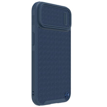 Заредете изображение във визуализатора на галерията – Nillkin Textured S Case iPhone 14 Plus armored case with camera cover blue
