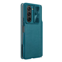 Заредете изображение във визуализатора на галерията – Nillkin Qin Leather Pro Samsung Galaxy Z Fold 5 Leather Flip Case with Camera Cover - Green
