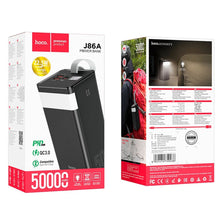 Заредете изображение във визуализатора на галерията – Hoco power bank 50 000mah with desk lamp + pd22,5w + qc3.0 j86a white - TopMag

