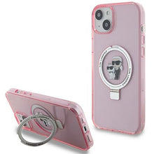 Заредете изображение във визуализатора на галерията – Original faceplate case KARL LAGERFELD KLHMP15MHMRSKCP for iPhone 15 Plus (Magsafe / Ringstand KC / pink)
