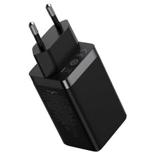 Заредете изображение във визуализатора на галерията – GaN 2xUSB C 1xUSB 65W fast charger Baseus GaN5 Pro + USB C - USB C 100W cable - black
