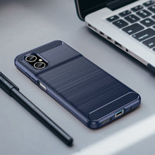 Заредете изображение във визуализатора на галерията – Carbon Case Cover for Xiaomi Redmi Note 11E /Redmi 10 5G / Redmi 10 Prime+ 5G / Poco M4 5G Flexible Silicone Carbon Cover Blue
