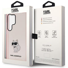 Заредете изображение във визуализатора на галерията – Karl Lagerfeld KLHCS23LHNCHTCP S23 Ultra S918 pink/pink hardcase Ikonik Choupette
