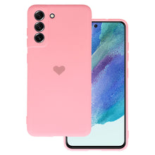 Заредете изображение във визуализатора на галерията – Vennus Silicone Heart Case for Samsung Galaxy S21 FE design 1 pink
