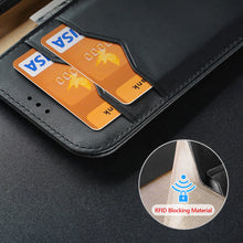 Заредете изображение във визуализатора на галерията – Dux Ducis Hivo RFID blocking wallet case for iPhone 15 - brown
