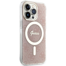 Заредете изображение във визуализатора на галерията – Original Case GUESS hardcase 4G MagSafe GUHMP13LH4STP for Iphone 13 Pro pink
