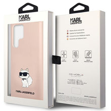 Заредете изображение във визуализатора на галерията – Karl Lagerfeld KLHCS23LSNCHBCP S23 Ultra S918 hardcase pink/pink Silicone Choupette
