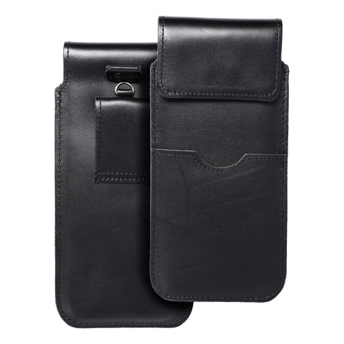 ROYAL - Leather universal flap pocket / black - Size 2XL+tall - SAMSUNG S21 ULTRA / HUAWEI P Smart 2021 / XIAOMI Redmi 12 / OPPO A98 5G