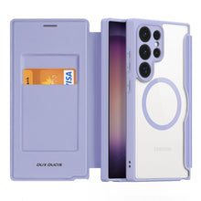 Заредете изображение във визуализатора на галерията – Dux Ducis Skin X Pro case for Samsung S24 Ultra with magnetic ring and flap - purple

