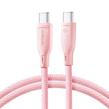 Заредете изображение във визуализатора на галерията – Joyroom Multi-Color Series SA34-CC3 USB-C / USB-C Cable 60W Fast Transfer 1m - Pink
