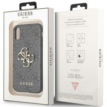Заредете изображение във визуализатора на галерията – Original Case GUESS 4G Big Metal Logo GUHCPX4GMGGR for Iphone X/ Xs grey

