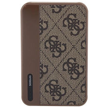 Заредете изображение във визуализатора на галерията – Guess Powerbank 15W GUPB5LP4GEGW 5000mAh brown/brown 4G Leather Metal Logo
