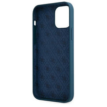 Заредете изображение във визуализатора на галерията – Guess GUHCP12MLSLMGBL iPhone 12/12 Pro 6.1" blue/blue hardcase Metal Logo Script
