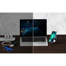 Заредете изображение във визуализатора на галерията – Choetech 3in1 inductive charging station iPhone 12/13/14, AirPods Pro, Apple Watch black (T587-F)

