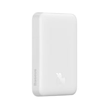 Заредете изображение във визуализатора на галерията – Baseus Magnetic Mini Power Bank with MagSafe 15W / PD Quick Charge QC 20W 10000mAh White (Overseas Edition) + Xiaobai Series USB-C Cable - USB-C 60W 3A 0.5m White
