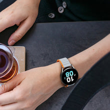 Заредете изображение във визуализатора на галерията – Universal Magnetic Strap Samsung Galaxy Watch 3 45mm / S3 / Huawei Watch Ultimate / GT3 SE 46mm Dux Ducis Strap (22mm LD Version) - Gray Orange
