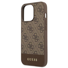 Заредете изображение във визуализатора на галерията – Guess GUHCP13XG4GLBR iPhone 13 Pro Max 6,7" brązowy/brown hard case 4G Stripe Collection

