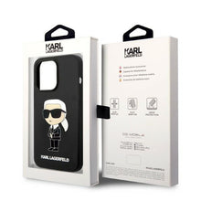 Заредете изображение във визуализатора на галерията – Karl Lagerfeld KLHMP14XSNIKBCK iPhone 14 Pro Max 6.7" hardcase black/black Silicone Ikonik Magsafe
