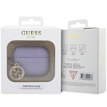 Заредете изображение във визуализатора на галерията – Original Case GUESS 3D Rubber 4G Diamond Charm GUAP23DSLGHDU for Airpods Pro 2 cover purple
