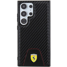 Заредете изображение във визуализатора на галерията – Original FERRARI hardcase Carbon Stitched Bottom FEHCS24LN3PUK for Samsung Galaxy  S24 Ultra Black
