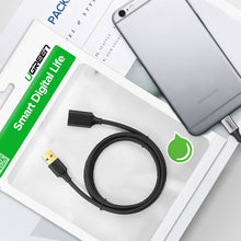 Заредете изображение във визуализатора на галерията – Ugreen cable extension cord adapter USB 3.0 (female) - USB 3.0 (male) 1m black (10368)
