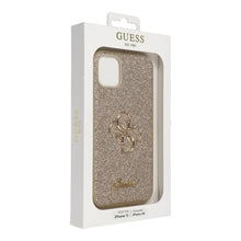 Заредете изображение във визуализатора на галерията – Original faceplate case GUESS GUHCN61HG4SGD for iPhone 11 (Fixed Glitter Big 4G / gold)
