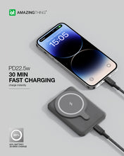 Заредете изображение във визуализатора на галерията – Amazing Thing Power bank Thunder Pro 5000mAh TPM5KGY - Type C - magnetic with induction charger grey
