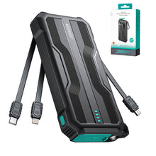 Заредете изображение във визуализатора на галерията – Powerbank 10000mAh Joyroom JR-L016 with built-in USB-C/micro USB/ Lightning cables - black
