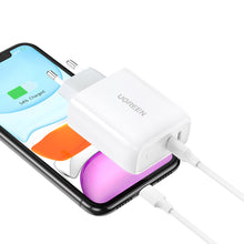 Заредете изображение във визуализатора на галерията – Ugreen fast charger 2xUSB-C 36W PD white (CD199)
