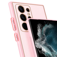 Заредете изображение във визуализатора на галерията – Dux Ducis Yolo elegant cover made of ecological leather for Samsung Galaxy S22 Ultra pink
