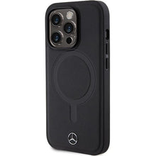 Заредете изображение във визуализатора на галерията – Mercedes MEHMP14X23RCMK case for iPhone 14 Pro Max 6.7" - black Smooth Leather MagSafe
