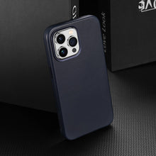 Заредете изображение във визуализатора на галерията – Dux Ducis Naples case for iPhone 14 Pro magnetic leather case MagSafe blue
