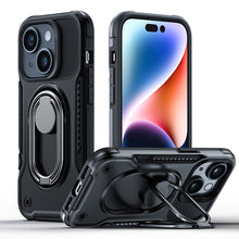 Заредете изображение във визуализатора на галерията – Joyroom Dual Hinge case for iPhone 14 Plus armored case with a stand and a ring holder black
