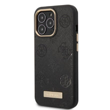 Заредете изображение във визуализатора на галерията – Guess GUHMP13LSAPSTK iPhone 13 Pro / 13 6.1" black/black hardcase Peony Logo Plate MagSafe
