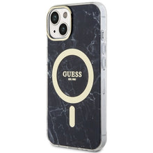 Заредете изображение във визуализатора на галерията – Original Case GUESS hardcase Marble MagSafe GUHMP14MPCUMAK for Iphone 14 Plus black
