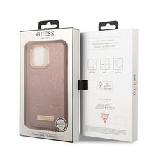 Заредете изображение във визуализатора на галерията – Guess GUHMP13LSAPSTP iPhone 13 Pro / 13 6.1" pink/pink hardcase Peony Logo Plate MagSafe
