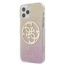 Заредете изображение във визуализатора на галерията – Guess GUHCP12MPCUGLPGG iPhone 12/12 Pro 6,1" różowo-złoty/gold pink hard case Glitter Gradient 4G Circle Logo

