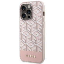 Заредете изображение във визуализатора на галерията – Guess GUHMP14XHGCFSEP iPhone 14 Pro Max 6.7&quot; pink/pink hard case GCube Stripes MagSafe
