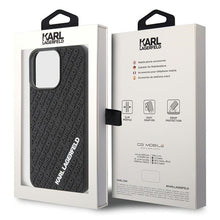 Заредете изображение във визуализатора на галерията – Original Pouch KARL LAGERFELD hardcase 3D Rubber Multi Logo KLHCP15X3DMKRLK for Iphone 15 Pro Max Black
