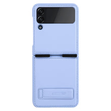 Заредете изображение във визуализатора на галерията – Nillkin Qin Vegan Leather Case for Samsung Galaxy Z Flip 4 cover made of ecological leather stand purple
